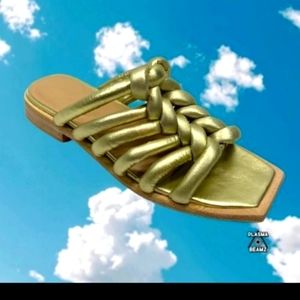 WAL & PAI Gold Leather Sandals size 9